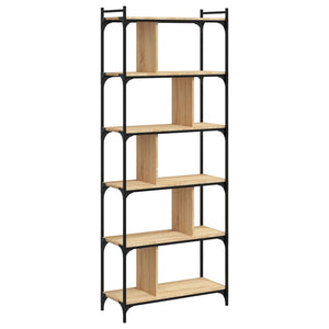 vidaXL Bookcase 6-Tier Sonoma Oak 76x32x192 cm Engineered Wood