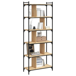 vidaXL Bookcase 6-Tier Sonoma Oak 76x32x192 cm Engineered Wood