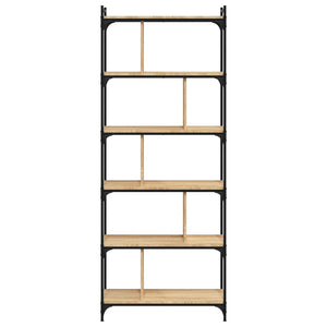 vidaXL Bookcase 6-Tier Sonoma Oak 76x32x192 cm Engineered Wood