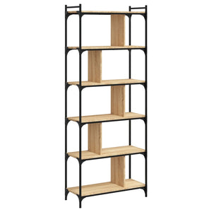 vidaXL Bookcase 6-Tier Sonoma Oak 76x32x192 cm Engineered Wood