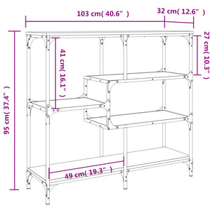 vidaXL Console Table Brown Oak 103x32x95 cm Engineered Wood