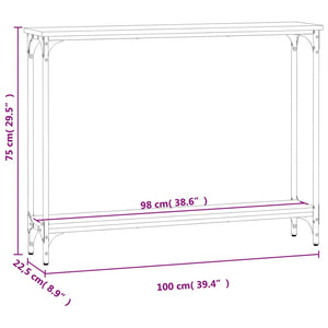 vidaXL Console Table Black 100x22.5x75 cm Engineered Wood