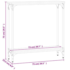 vidaXL Console Table Sonoma Oak 75x22.5x75 cm Engineered Wood