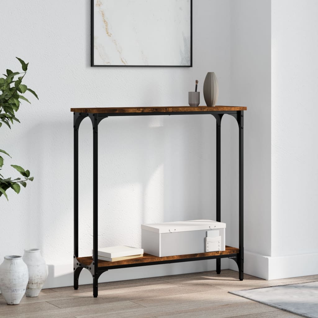 vidaXL Console Table Smoked Oak 75x22.5x75 cm Engineered Wood