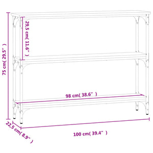 vidaXL Console Table Black 100x22.5x75 cm Engineered Wood