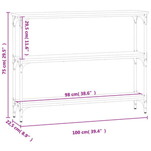 vidaXL Console Table Smoked Oak 100x22.5x75 cm Engineered Wood