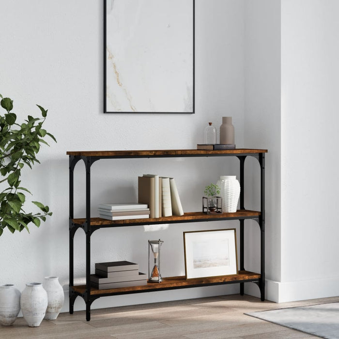 vidaXL Console Table Smoked Oak 100x22.5x75 cm Engineered Wood