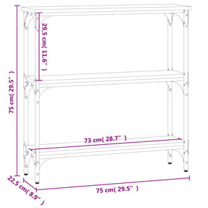 vidaXL Console Table Smoked Oak 75x22.5x75 cm Engineered Wood