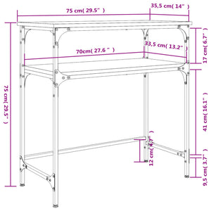 vidaXL Console Table Smoked Oak 75x35.5x75 cm Engineered Wood