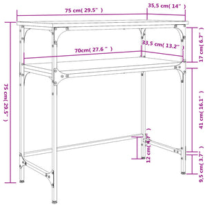 vidaXL Console Table Brown Oak 75x35.5x75 cm Engineered Wood