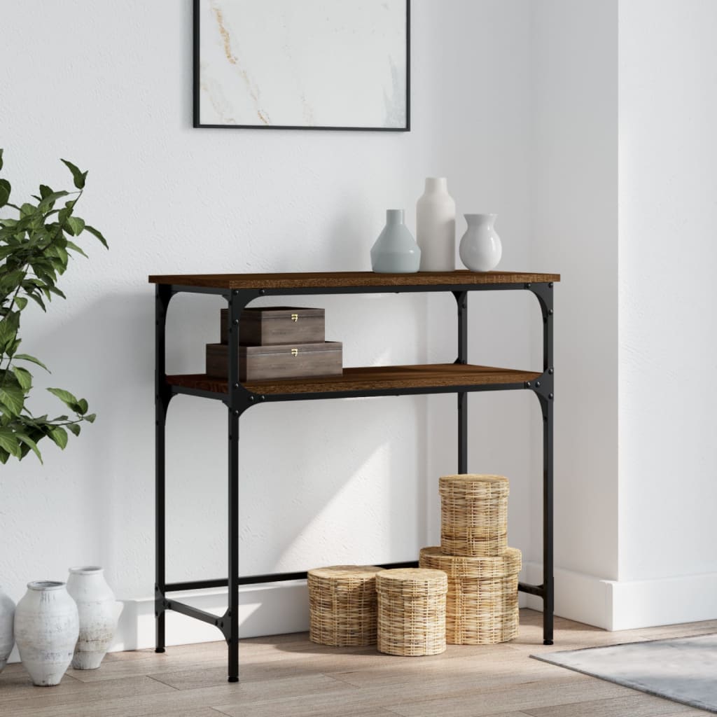 vidaXL Console Table Brown Oak 75x35.5x75 cm Engineered Wood