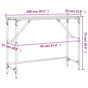 vidaXL Console Table Sonoma Oak 100x32x75 cm Engineered Wood