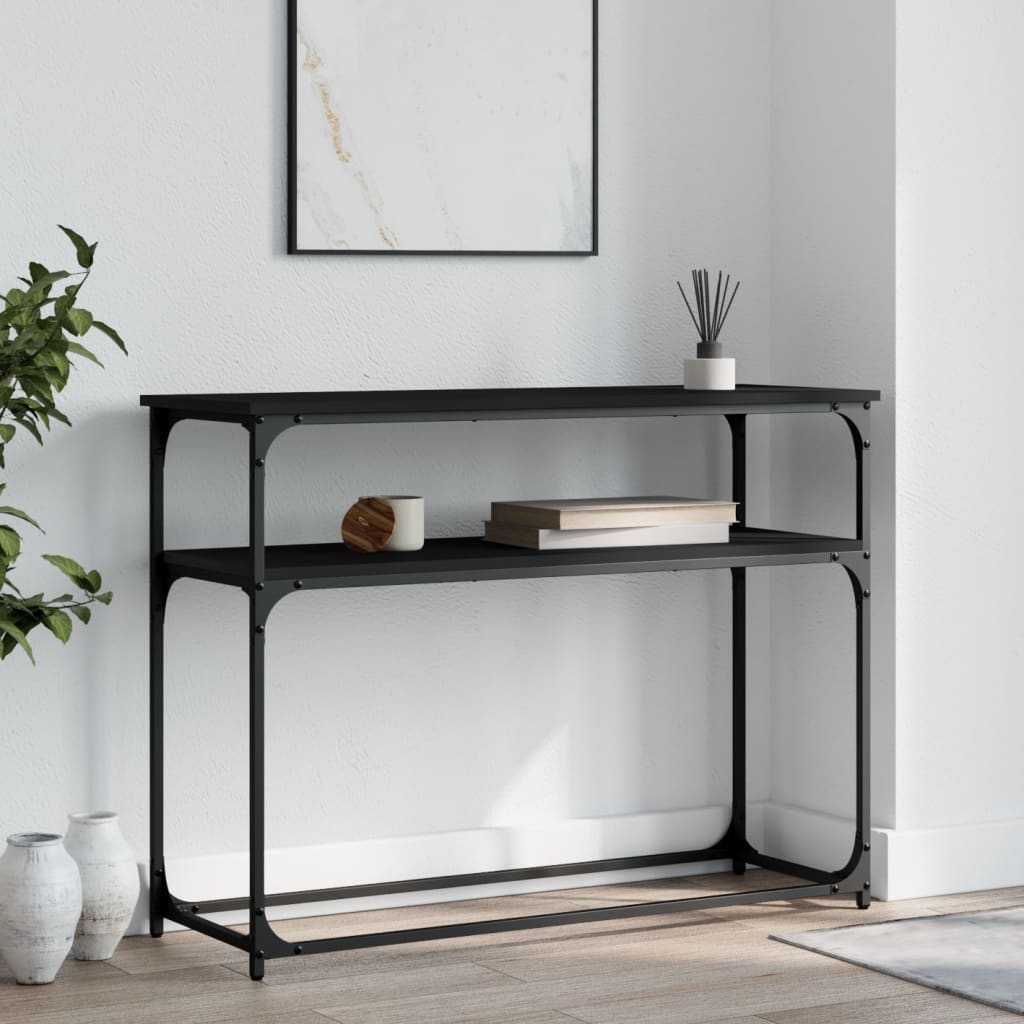 vidaXL Console Table Black 100x35.5x75 cm Engineered Wood