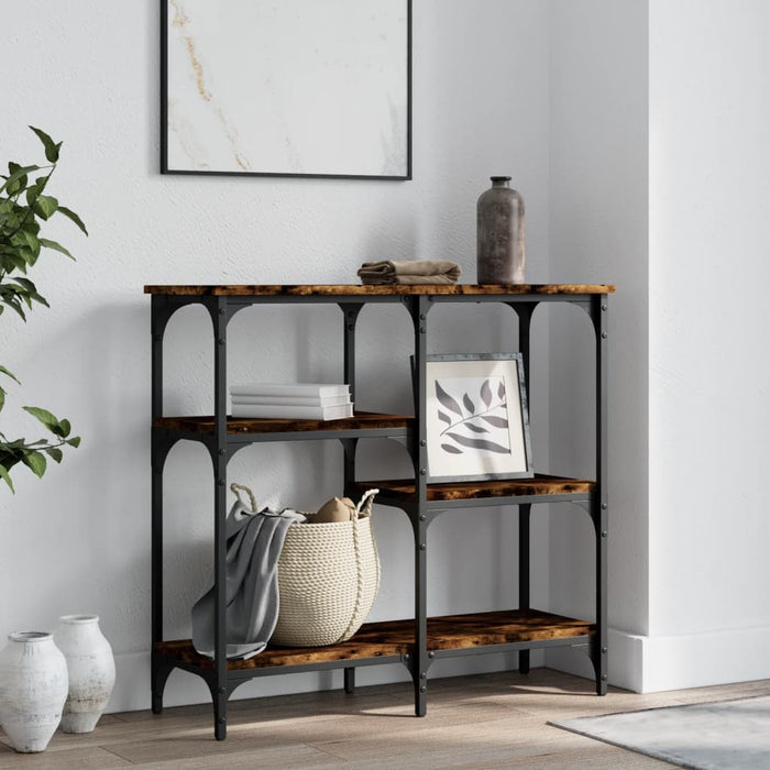 vidaXL Console Table Smoked Oak 80x29x75 cm Engineered Wood