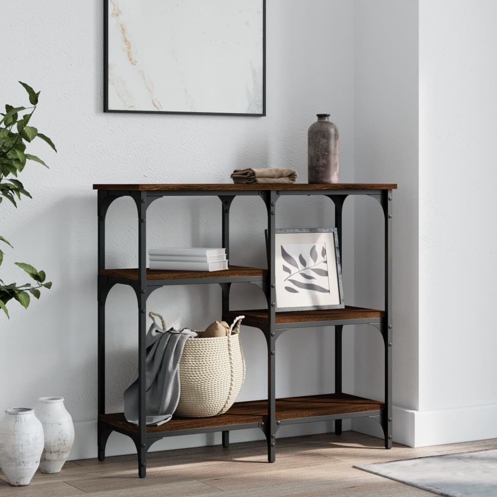 vidaXL Console Table Brown Oak 80x29x75 cm Engineered Wood