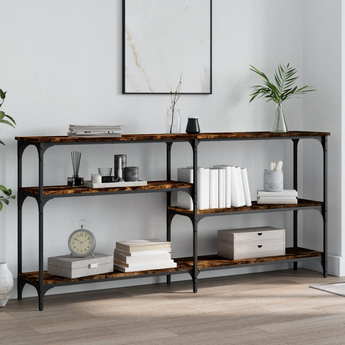 vidaXL Console Table Smoked Oak 160x29x75 cm Engineered Wood