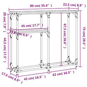 vidaXL Console Table Black 90x22.5x75 cm Engineered Wood