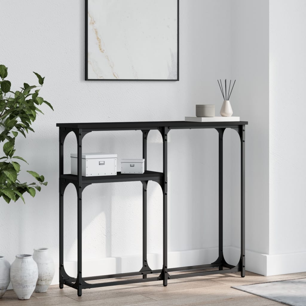 vidaXL Console Table Black 90x22.5x75 cm Engineered Wood