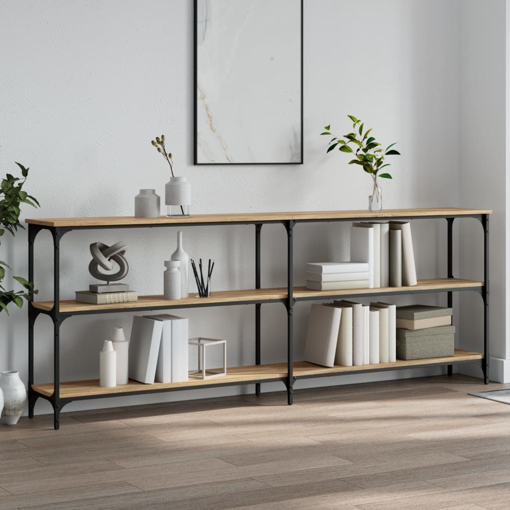 vidaXL Console Table Sonoma Oak 200x29x75 cm Engineered Wood