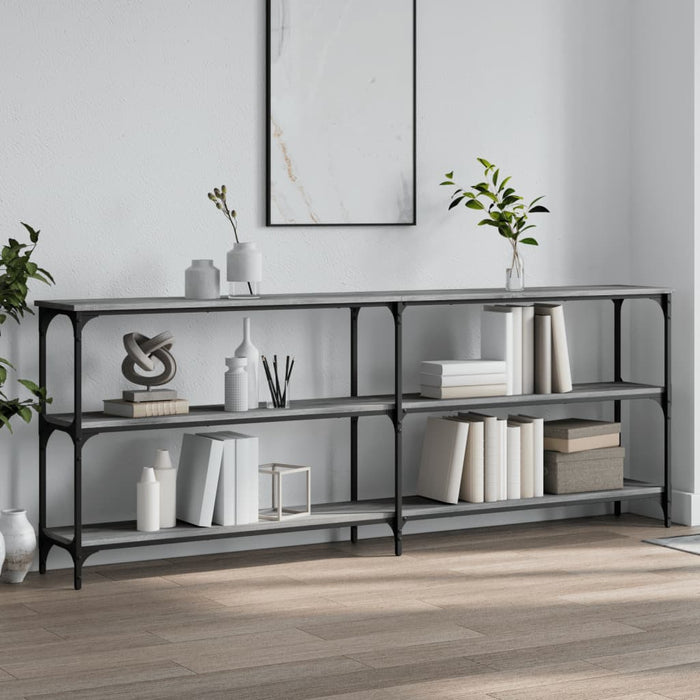 vidaXL Console Table Grey Sonoma 200x29x75 cm Engineered Wood