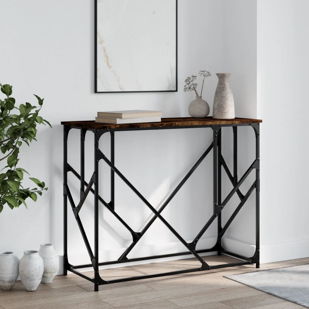 vidaXL Console Table Smoked Oak 100x40x80 cm Engineered Wood