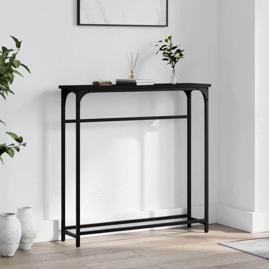 vidaXL Console Table Black 75x19.5x75 cm Engineered Wood