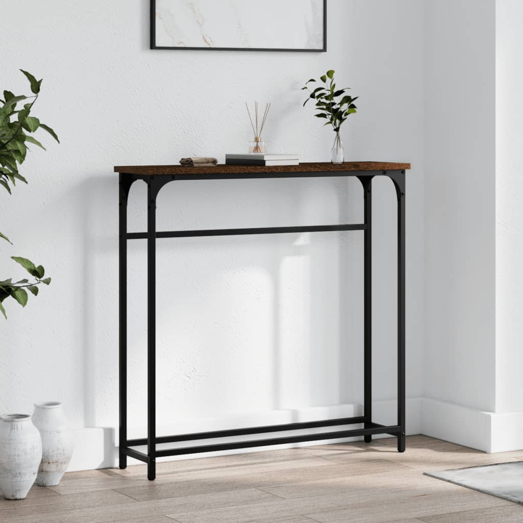 vidaXL Console Table Brown Oak 75x19.5x75 cm Engineered Wood