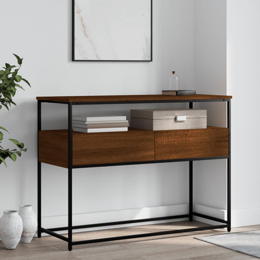 vidaXL Console Table Brown Oak 100x40x75 cm Engineered Wood