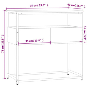 vidaXL Console Table Smoked Oak 75x40x75 cm Engineered Wood