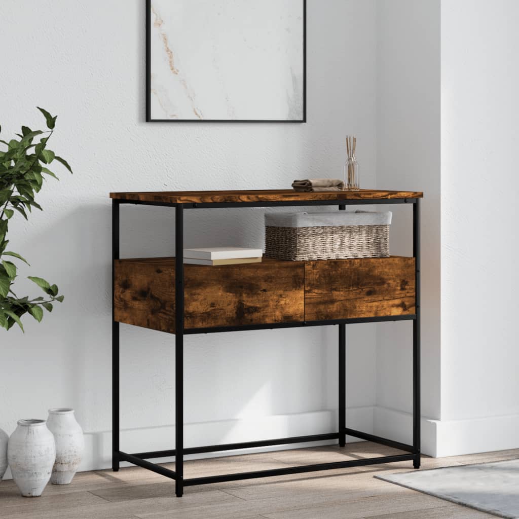 vidaXL Console Table Smoked Oak 75x40x75 cm Engineered Wood