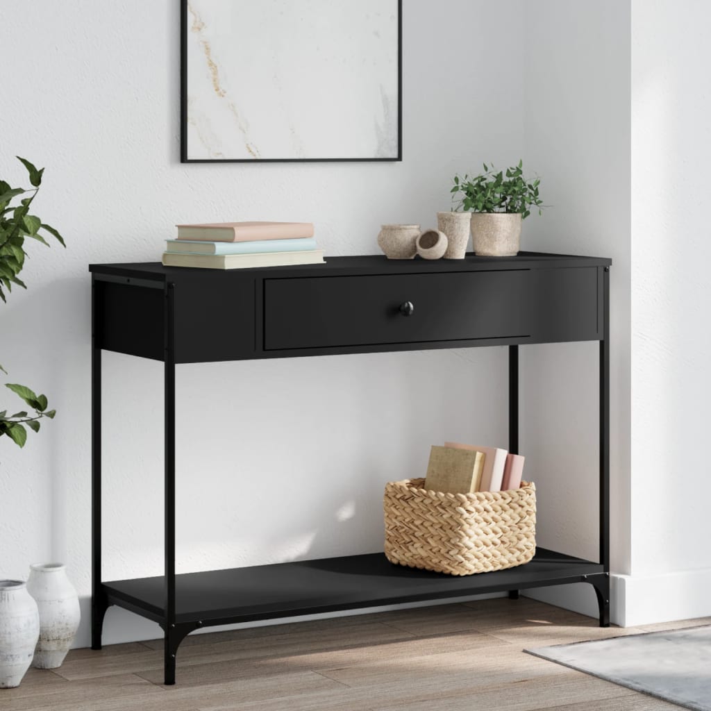 vidaXL Console Table Black 100x34.5x75 cm Engineered Wood