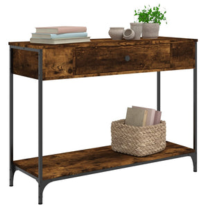 vidaXL Console Table Smoked Oak 100x34.5x75 cm Engineered Wood