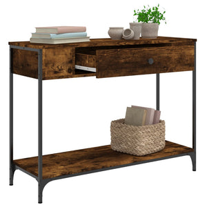 vidaXL Console Table Smoked Oak 100x34.5x75 cm Engineered Wood