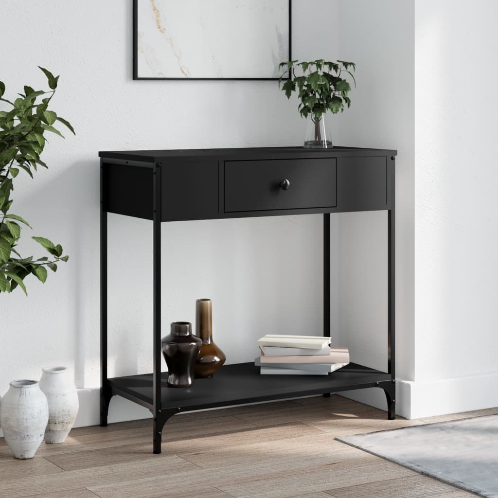 vidaXL Console Table Black 75x34.5x75 cm Engineered Wood