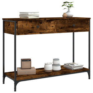 vidaXL Console Table Smoked Oak 100x34.5x75 cm Engineered Wood