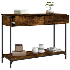 vidaXL Console Table Smoked Oak 100x34.5x75 cm Engineered Wood