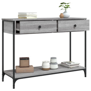 vidaXL Console Table Grey Sonoma 100x34.5x75 cm Engineered Wood