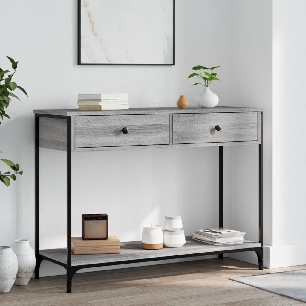 vidaXL Console Table Grey Sonoma 100x34.5x75 cm Engineered Wood