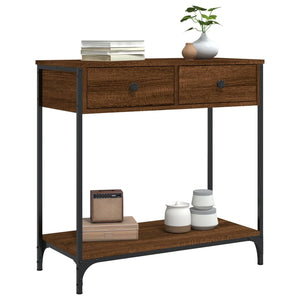 vidaXL Console Table Brown Oak 75x34.5x75 cm Engineered Wood