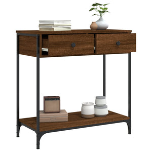 vidaXL Console Table Brown Oak 75x34.5x75 cm Engineered Wood