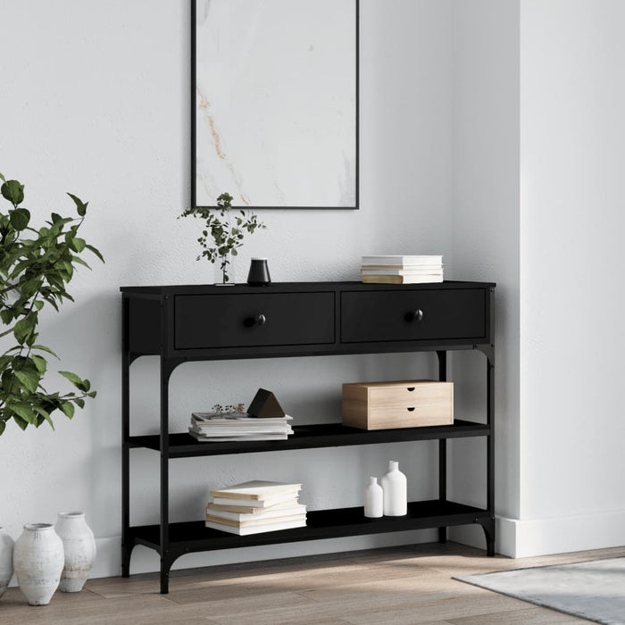 vidaXL Console Table Black 100x25x75 cm Engineered Wood