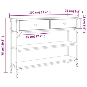 vidaXL Console Table Sonoma Oak 100x25x75 cm Engineered Wood