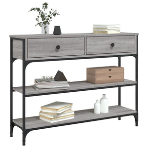 vidaXL Console Table Grey Sonoma 100x25x75 cm Engineered Wood