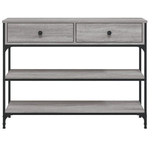 vidaXL Console Table Grey Sonoma 100x25x75 cm Engineered Wood