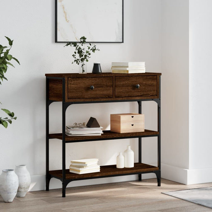 vidaXL Console Table Brown Oak 72.5x25x75 cm Engineered Wood