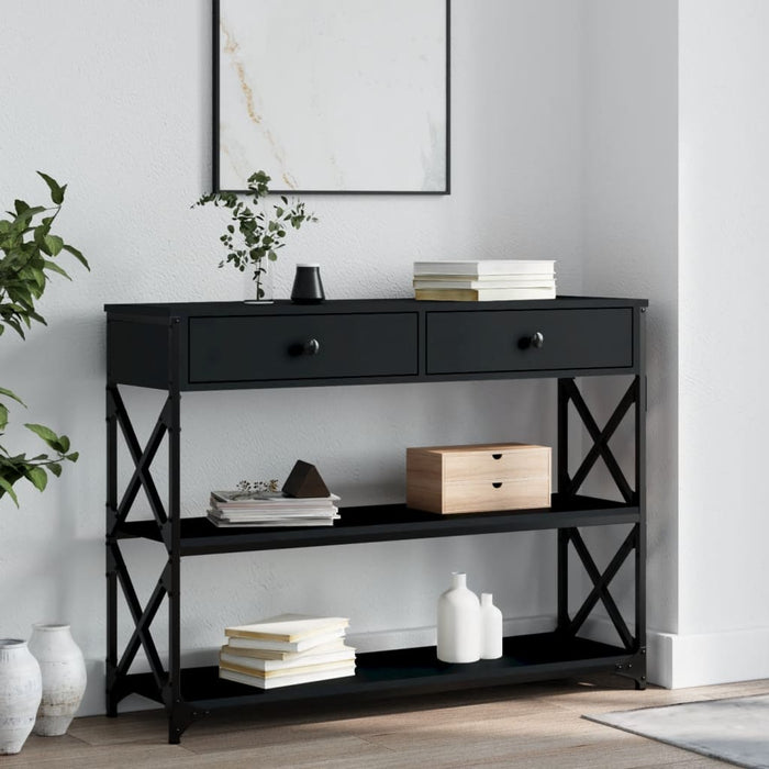 vidaXL Console Table Black 100x28x75 cm Engineered Wood