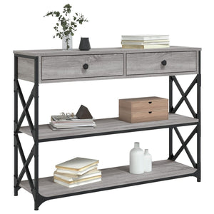 vidaXL Console Table Grey Sonoma 100x28x75 cm Engineered Wood