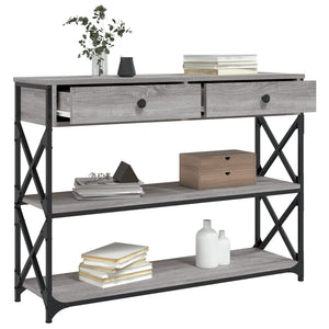 vidaXL Console Table Grey Sonoma 100x28x75 cm Engineered Wood