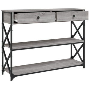 vidaXL Console Table Grey Sonoma 100x28x75 cm Engineered Wood