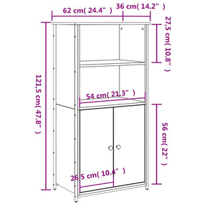 vidaXL Highboard Grey Sonoma 62x36x121.5 cm Engineered Wood